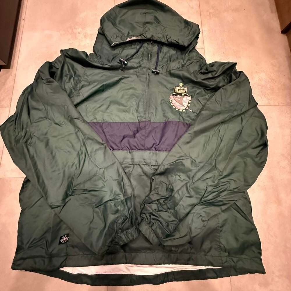 Charles River Pullover Windbreaker Green Navy XXL Hunley Commission Vintage